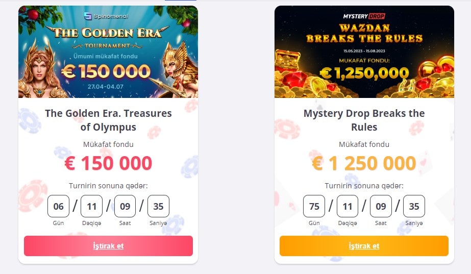 Glory Casino Azerbaycan turnirlər